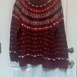 Wm’s Lety and MeCozy Red and White fairisle knit sweater XxL